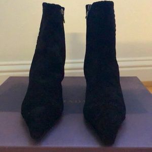 Women bootie, Prada, black suede